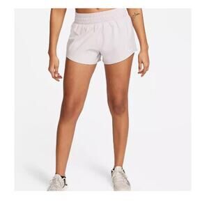 Nike Women's Platinum Violet One Dri-FIT Mid-Rise 3" Brief-Lined Shorts Size L